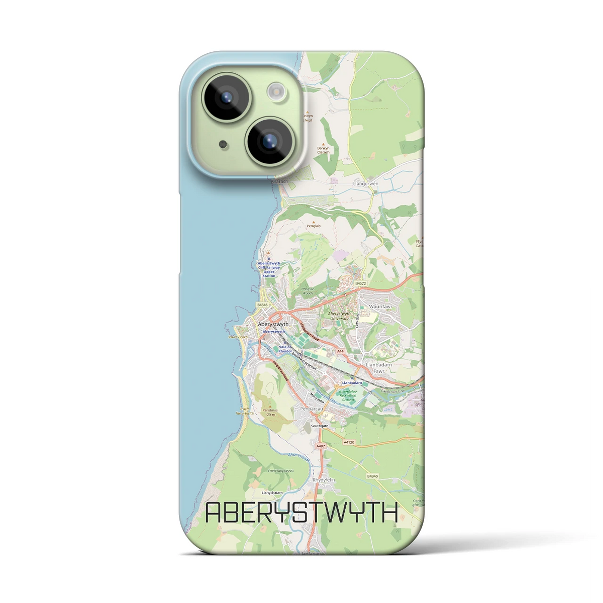 【アベリストウィス（イギリス）】地図柄iPhoneケース（バックカバータイプ）
