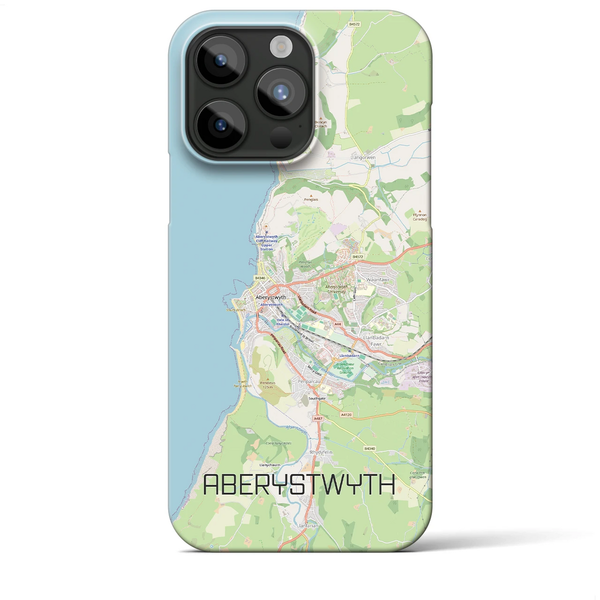 【アベリストウィス（イギリス）】地図柄iPhoneケース（バックカバータイプ）