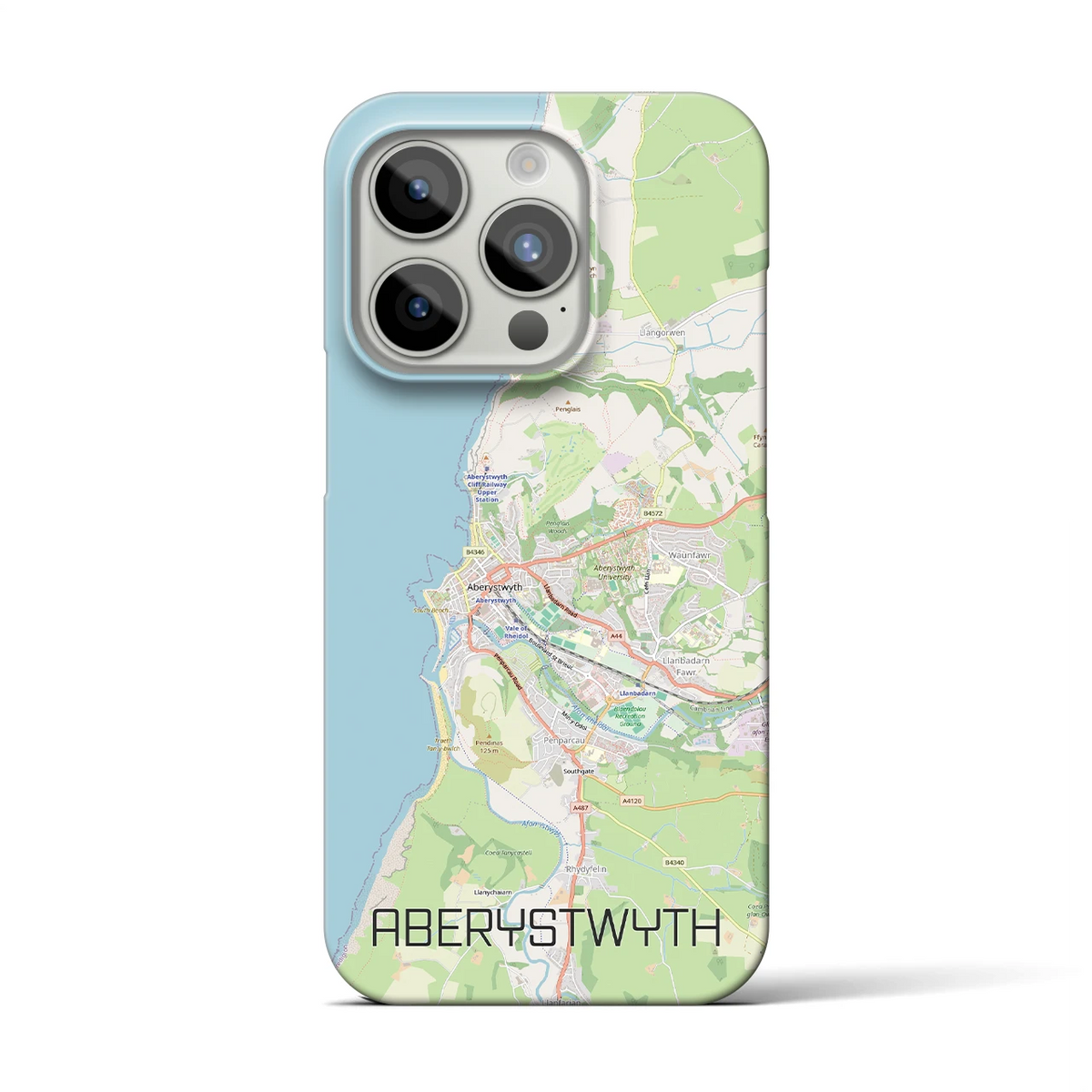 【アベリストウィス（イギリス）】地図柄iPhoneケース（バックカバータイプ）