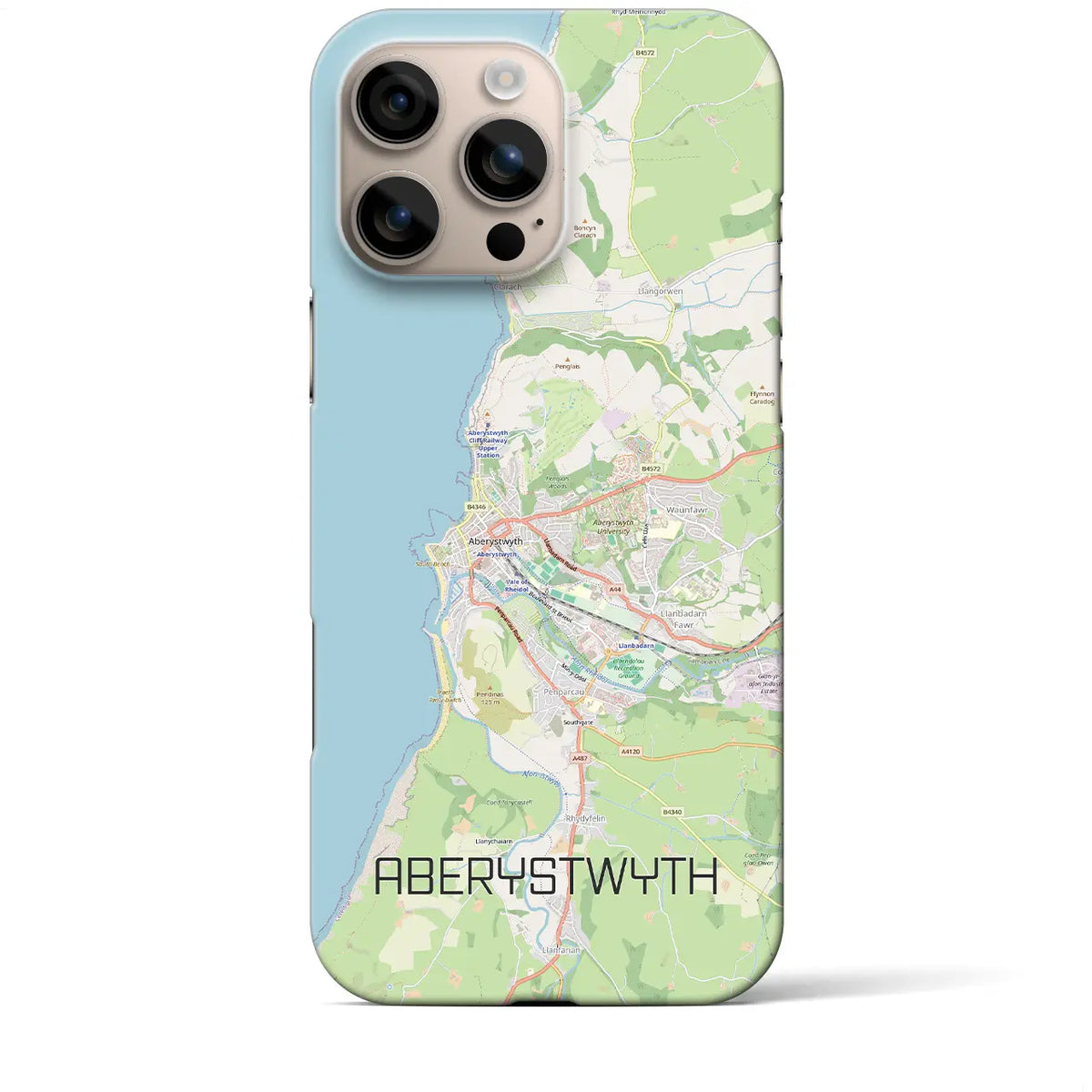 【アベリストウィス（イギリス）】地図柄iPhoneケース（バックカバータイプ）
