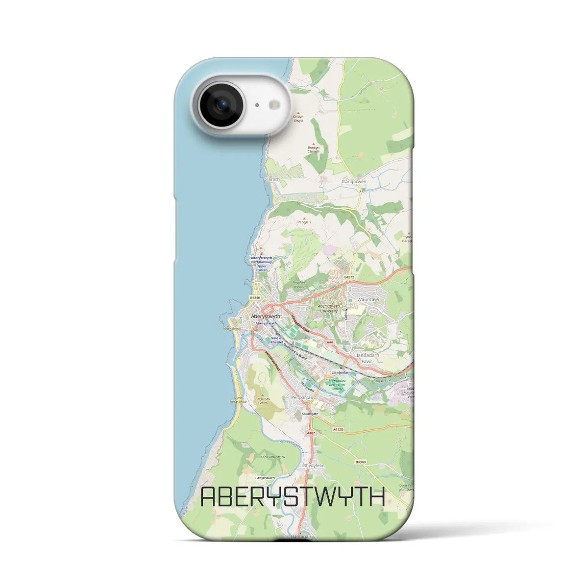 【アベリストウィス（イギリス）】地図柄iPhoneケース（バックカバータイプ）