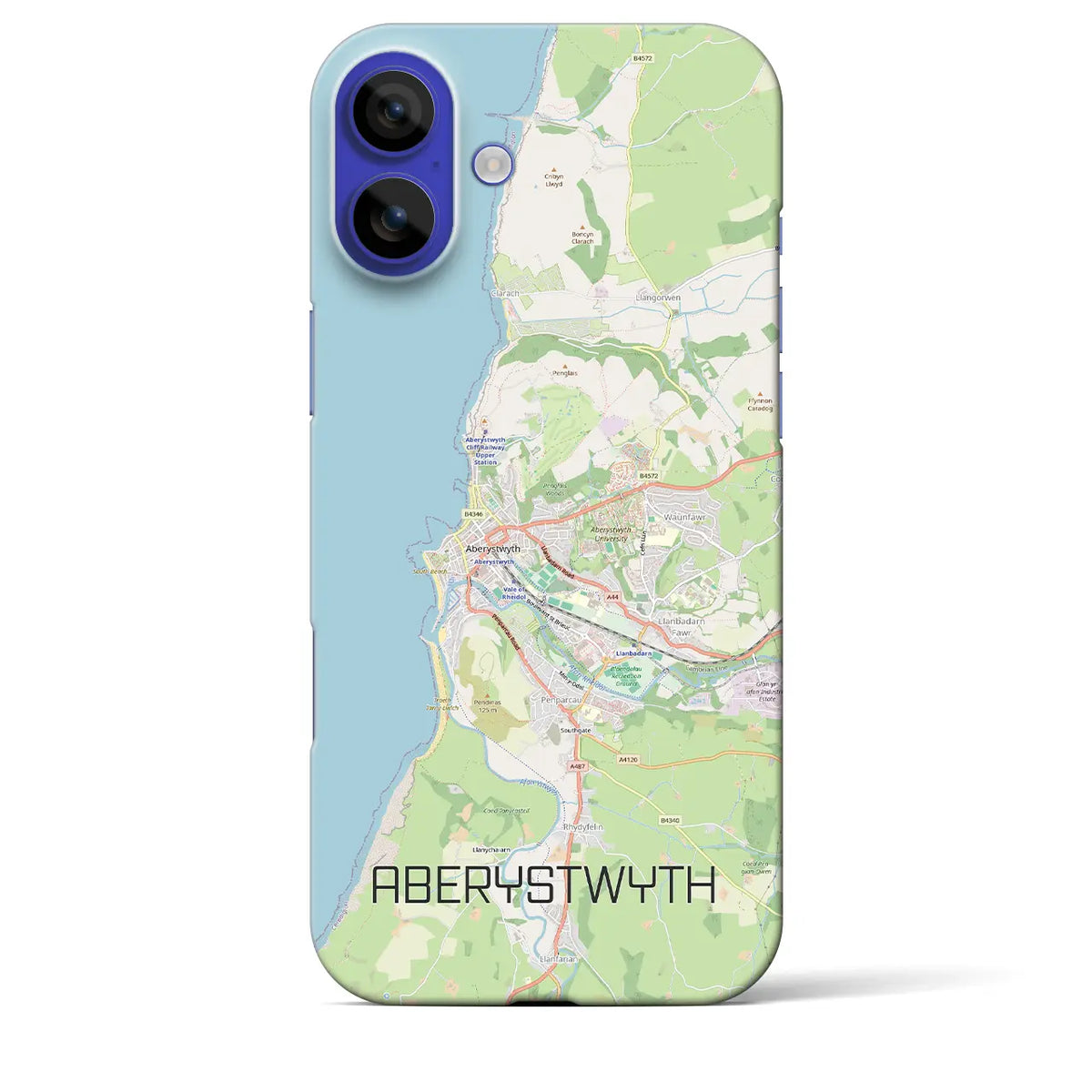 【アベリストウィス（イギリス）】地図柄iPhoneケース（バックカバータイプ）