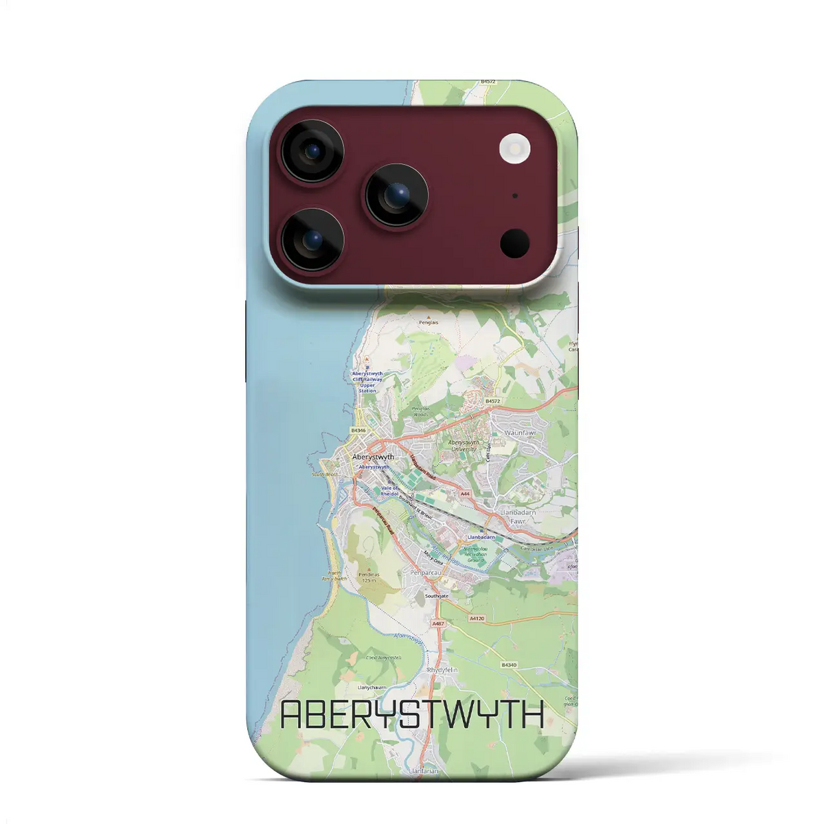 【アベリストウィス（イギリス）】地図柄iPhoneケース（バックカバータイプ）