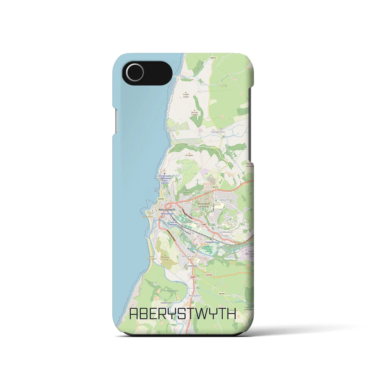 【アベリストウィス（イギリス）】地図柄iPhoneケース（バックカバータイプ）