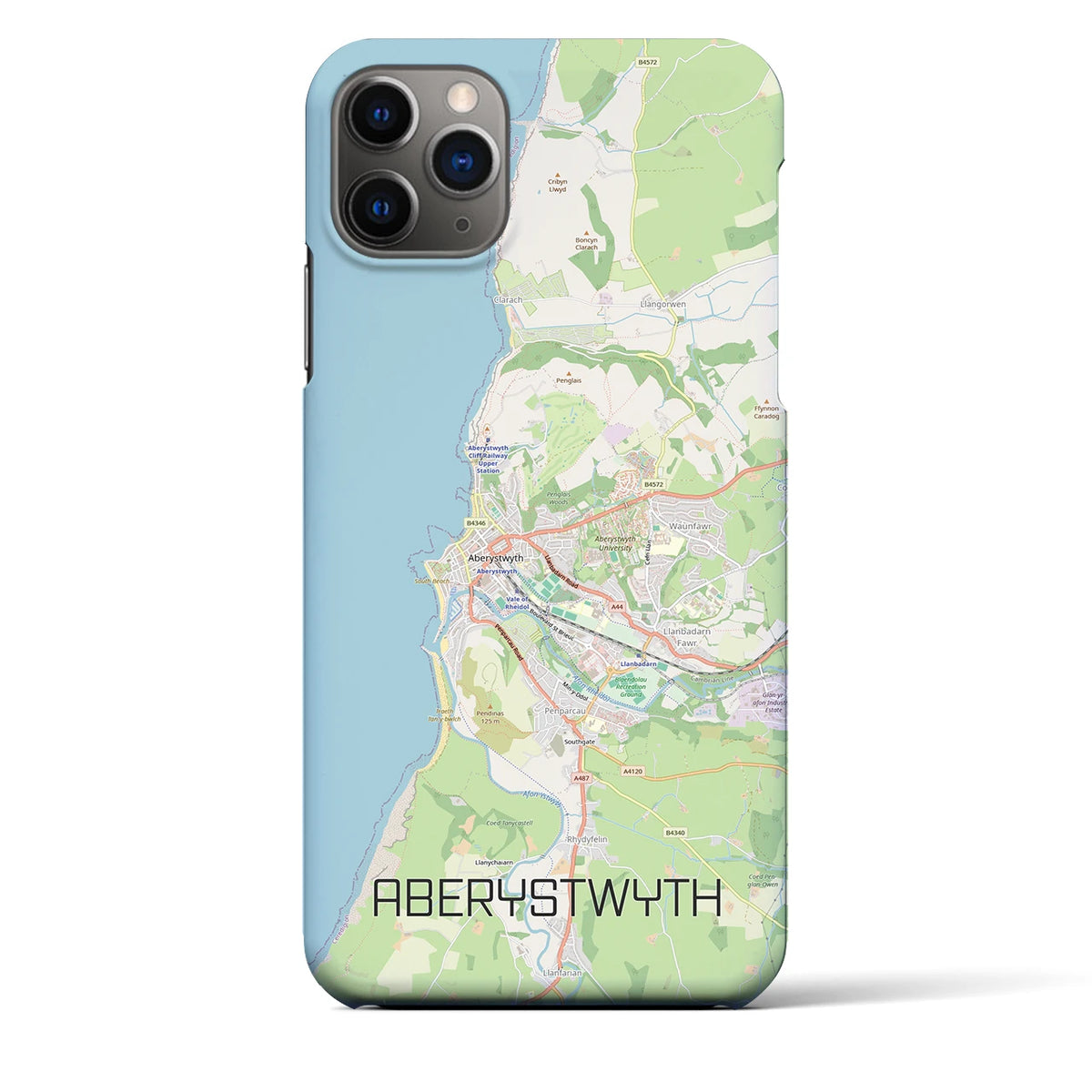 【アベリストウィス（イギリス）】地図柄iPhoneケース（バックカバータイプ）