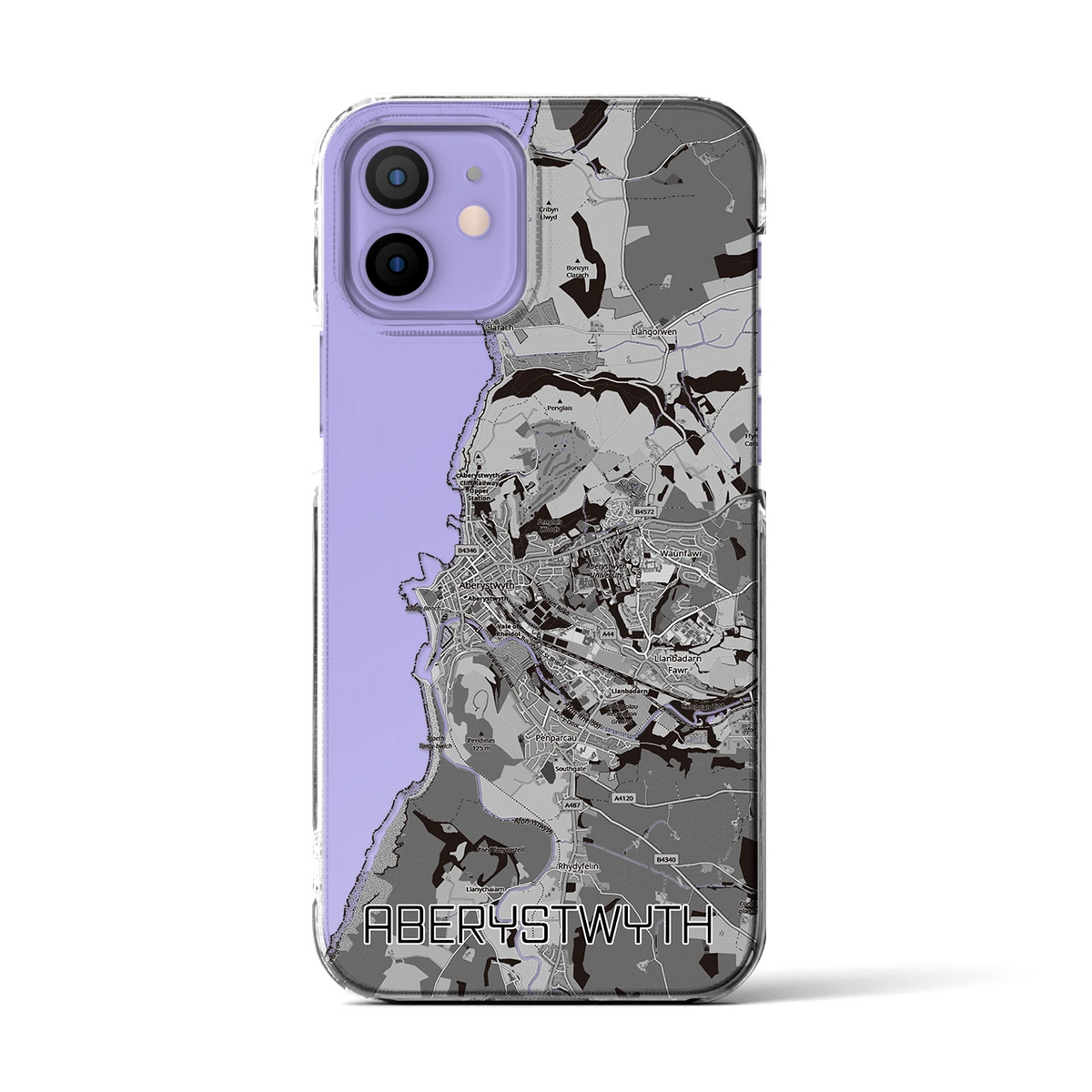 【アベリストウィス（イギリス）】地図柄iPhoneケース（クリアタイプ）