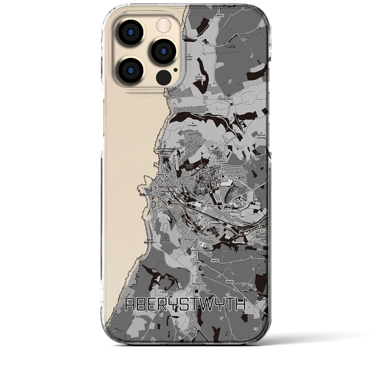 【アベリストウィス（イギリス）】地図柄iPhoneケース（クリアタイプ）