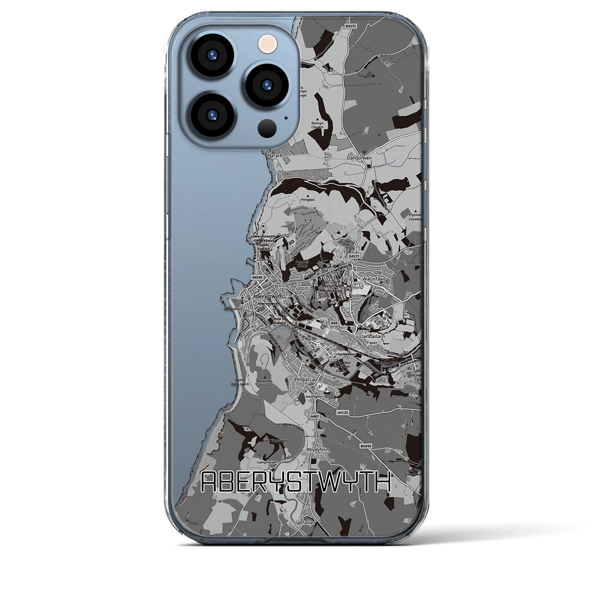 【アベリストウィス（イギリス）】地図柄iPhoneケース（クリアタイプ）