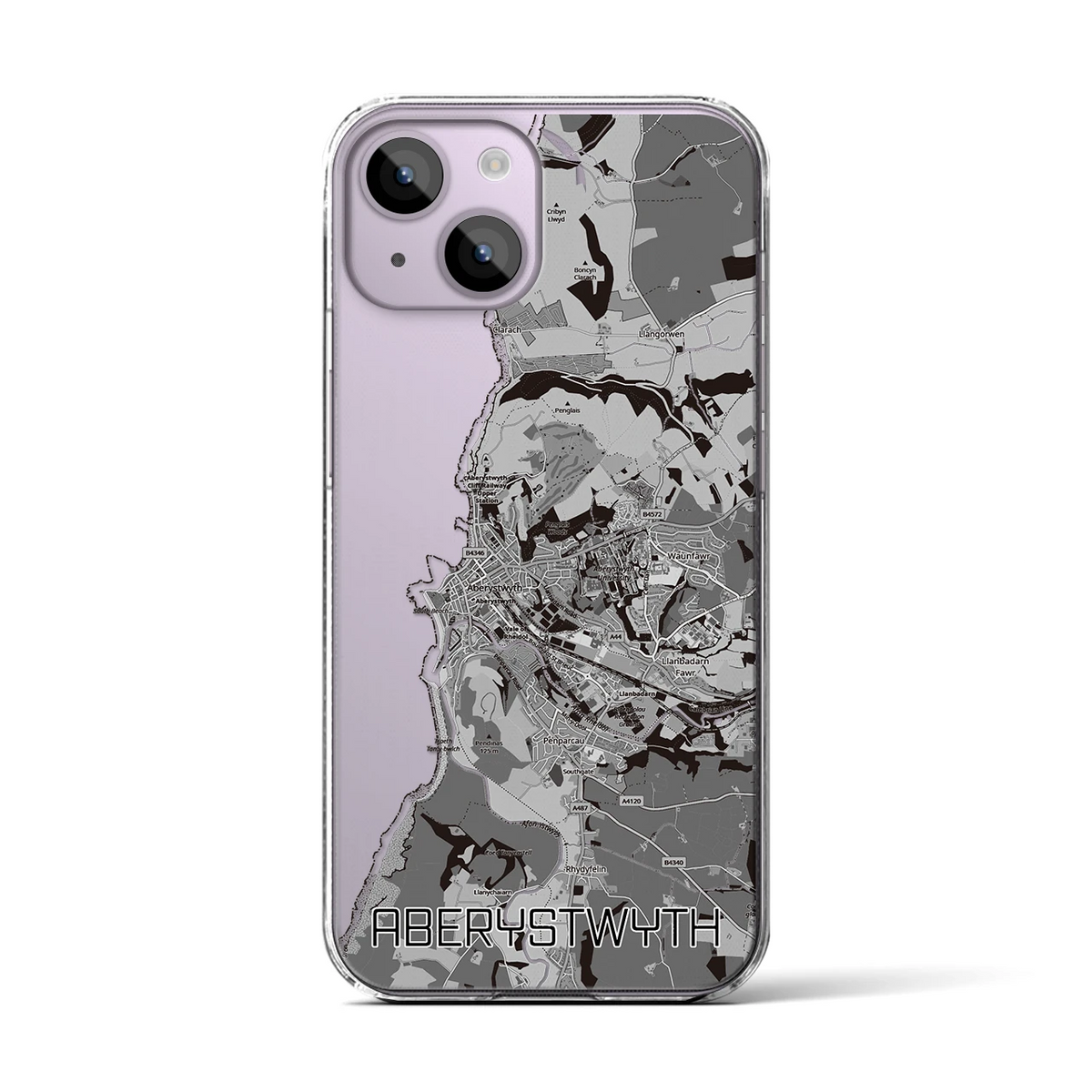 【アベリストウィス（イギリス）】地図柄iPhoneケース（クリアタイプ）