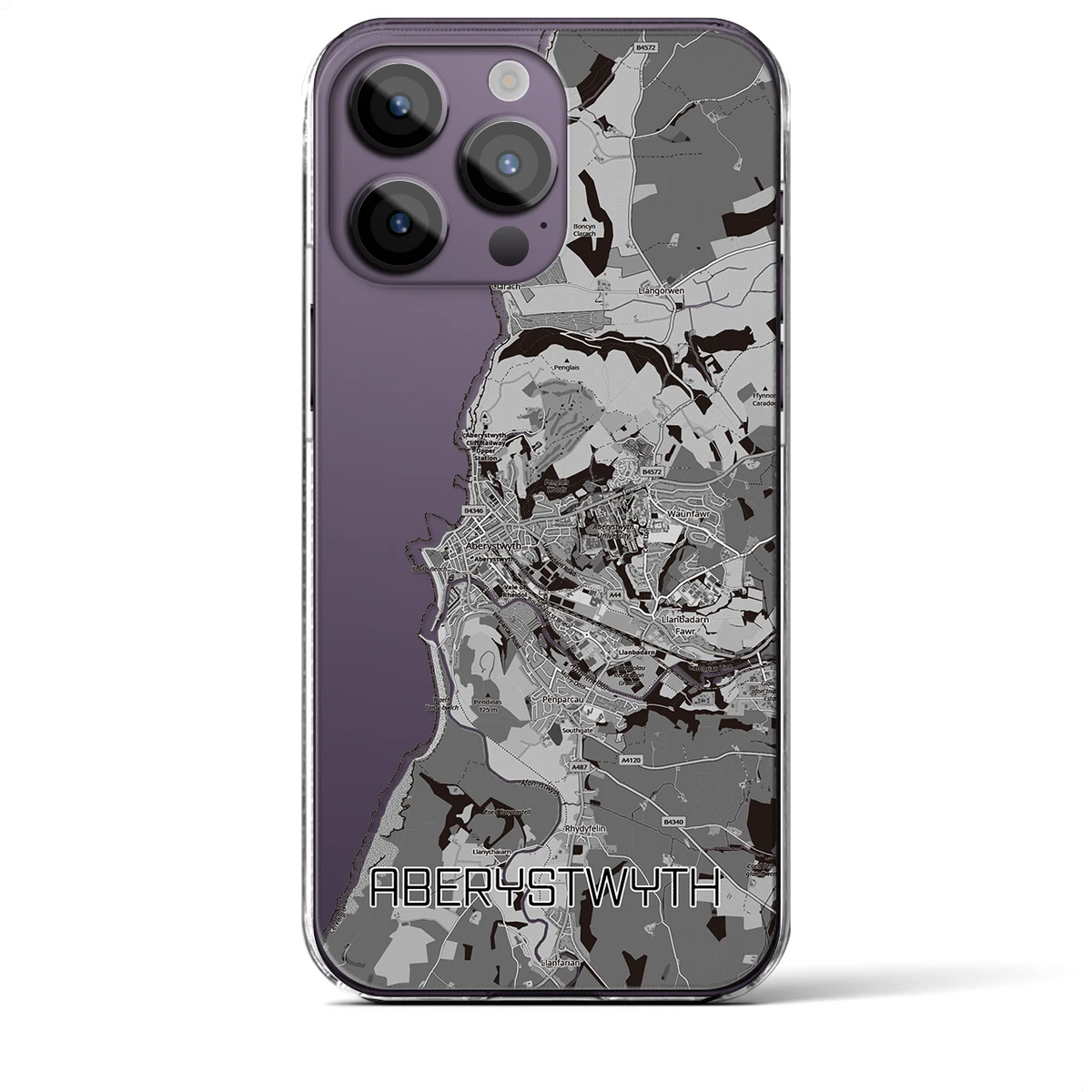 【アベリストウィス（イギリス）】地図柄iPhoneケース（クリアタイプ）