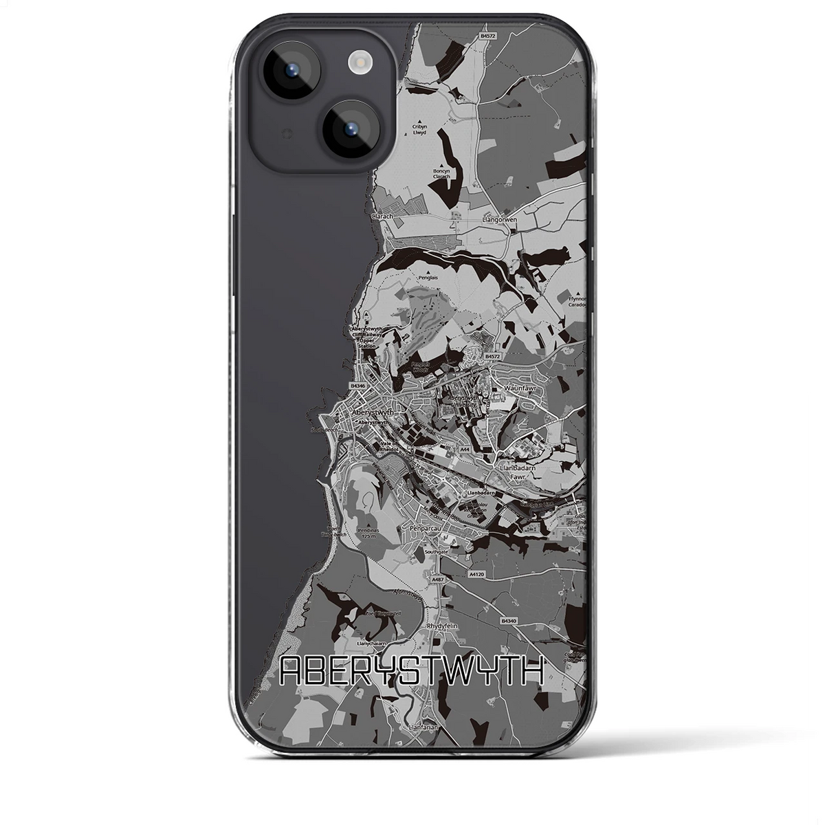 【アベリストウィス（イギリス）】地図柄iPhoneケース（クリアタイプ）