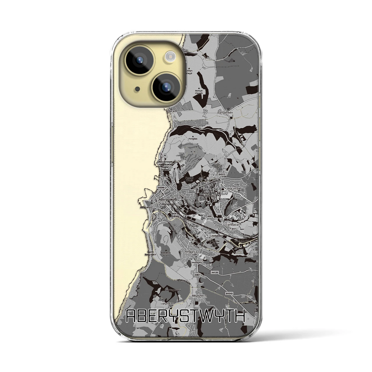 【アベリストウィス（イギリス）】地図柄iPhoneケース（クリアタイプ）