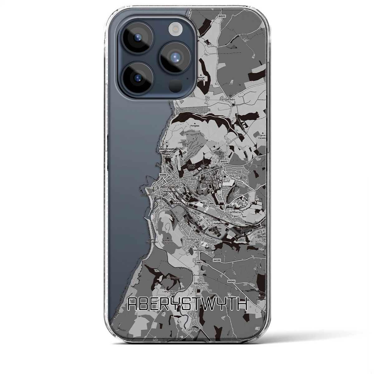 【アベリストウィス（イギリス）】地図柄iPhoneケース（クリアタイプ）