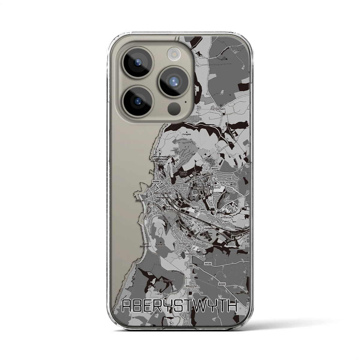 【アベリストウィス（イギリス）】地図柄iPhoneケース（クリアタイプ）