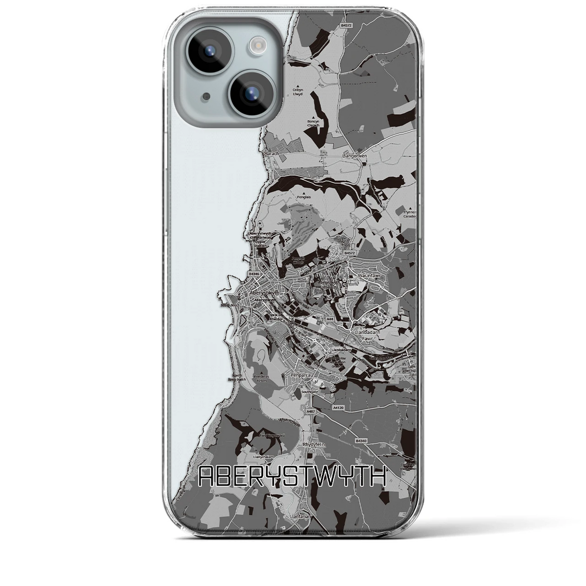 【アベリストウィス（イギリス）】地図柄iPhoneケース（クリアタイプ）