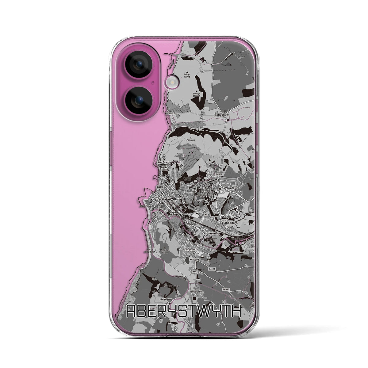 【アベリストウィス（イギリス）】地図柄iPhoneケース（クリアタイプ）