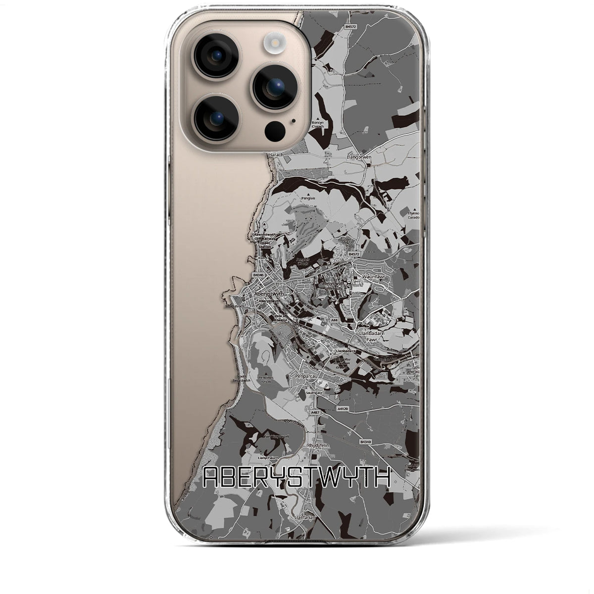 【アベリストウィス（イギリス）】地図柄iPhoneケース（クリアタイプ）