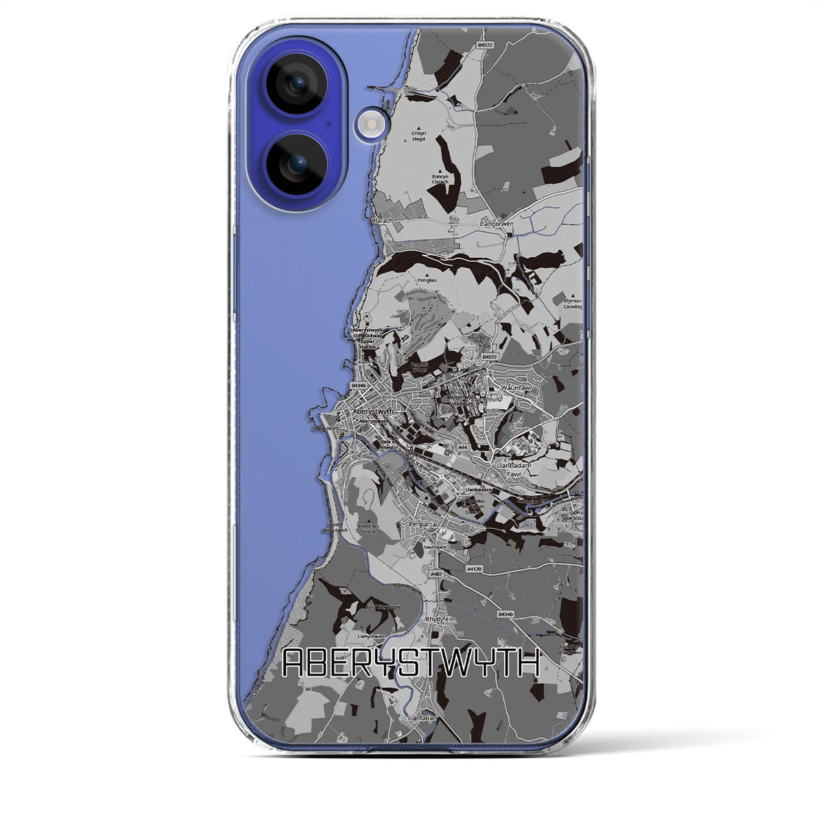 【アベリストウィス（イギリス）】地図柄iPhoneケース（クリアタイプ）