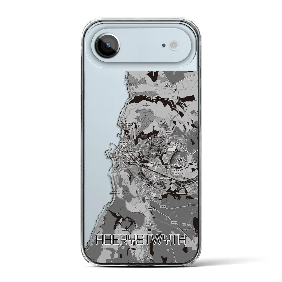 【アベリストウィス（イギリス）】地図柄iPhoneケース（クリアタイプ）