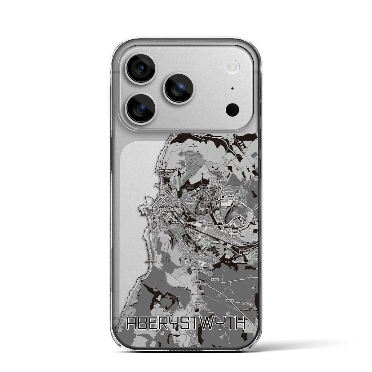 【アベリストウィス（イギリス）】地図柄iPhoneケース（クリアタイプ）