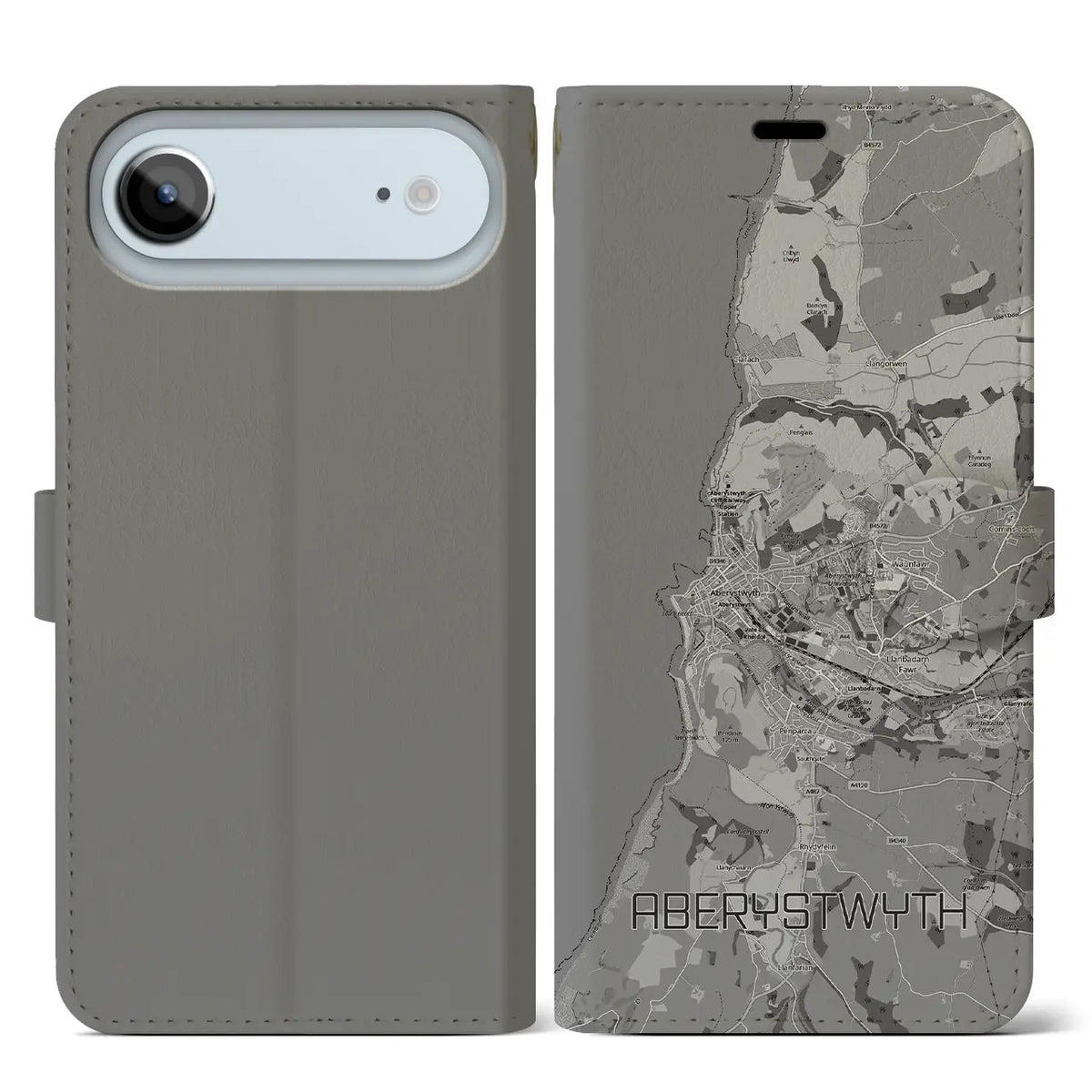 【アベリストウィス（イギリス）】地図柄iPhoneケース（手帳タイプ）