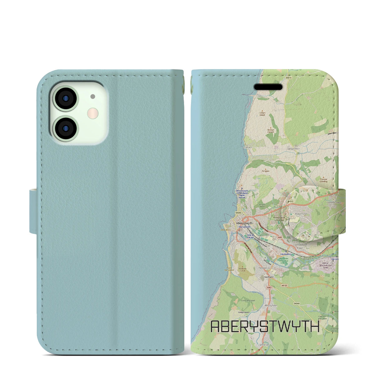 【アベリストウィス（イギリス）】地図柄iPhoneケース（手帳タイプ）