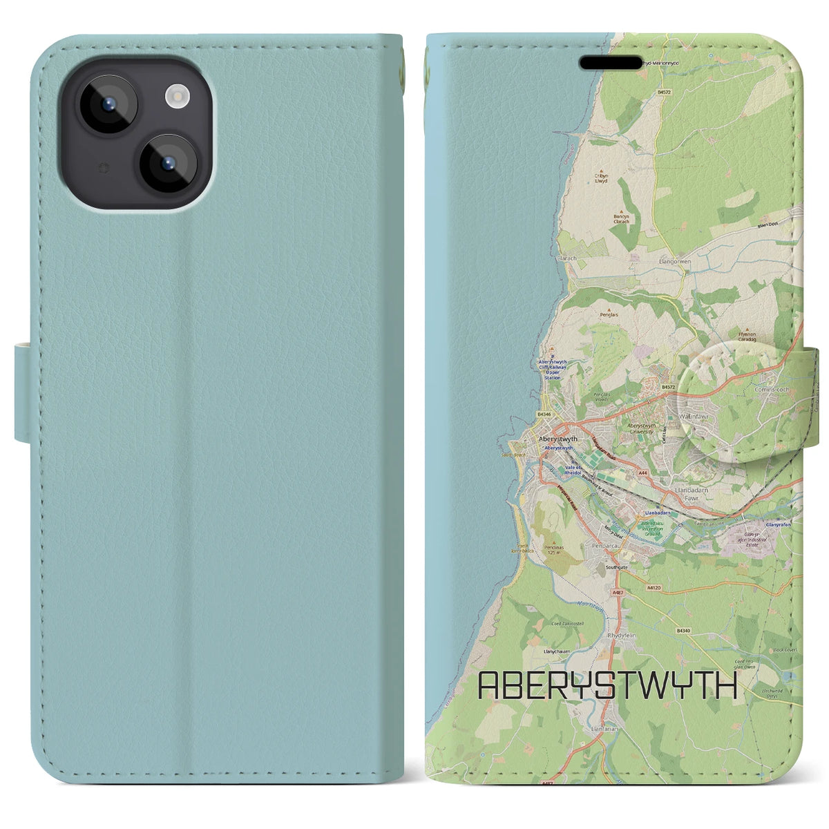 【アベリストウィス（イギリス）】地図柄iPhoneケース（手帳タイプ）