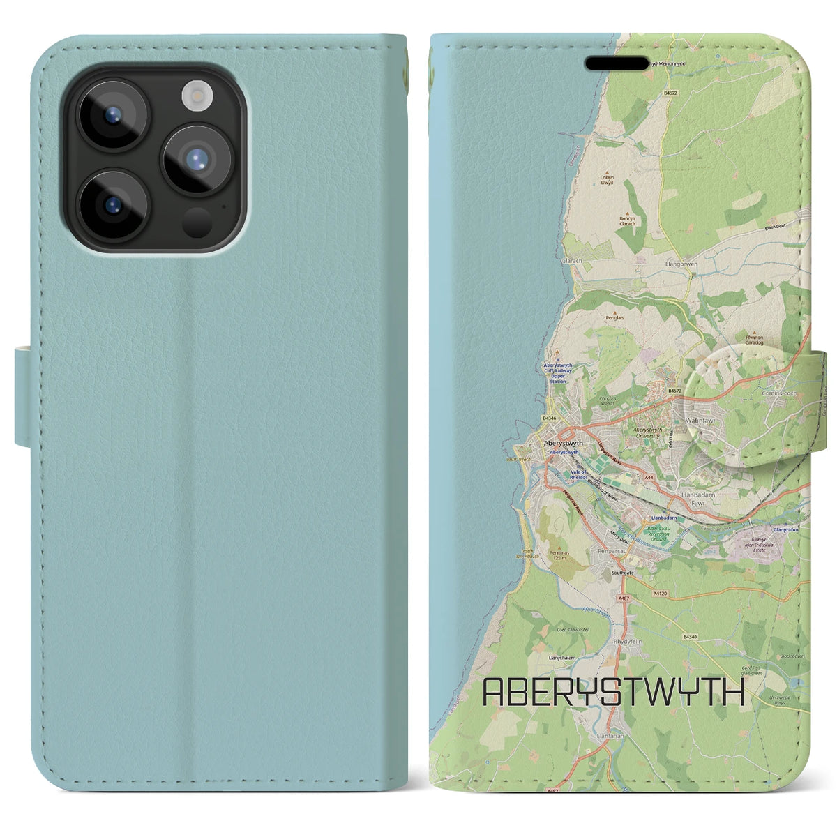 【アベリストウィス（イギリス）】地図柄iPhoneケース（手帳タイプ）