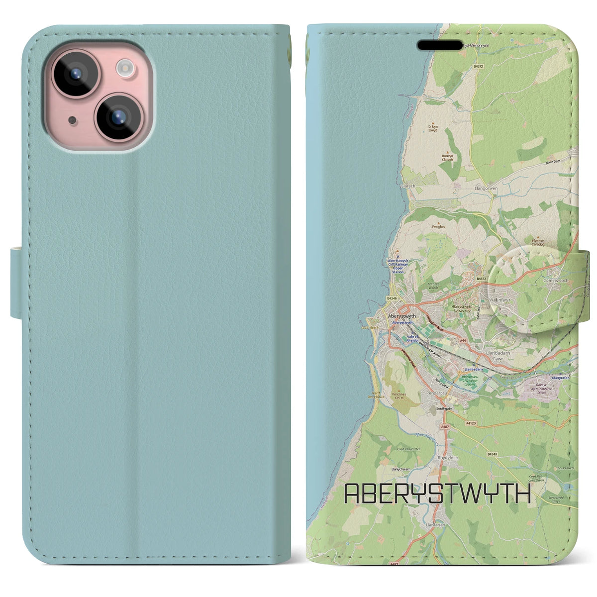 【アベリストウィス（イギリス）】地図柄iPhoneケース（手帳タイプ）