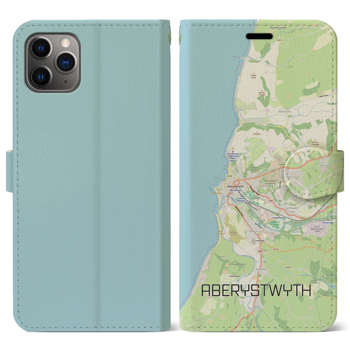【アベリストウィス（イギリス）】地図柄iPhoneケース（手帳タイプ）