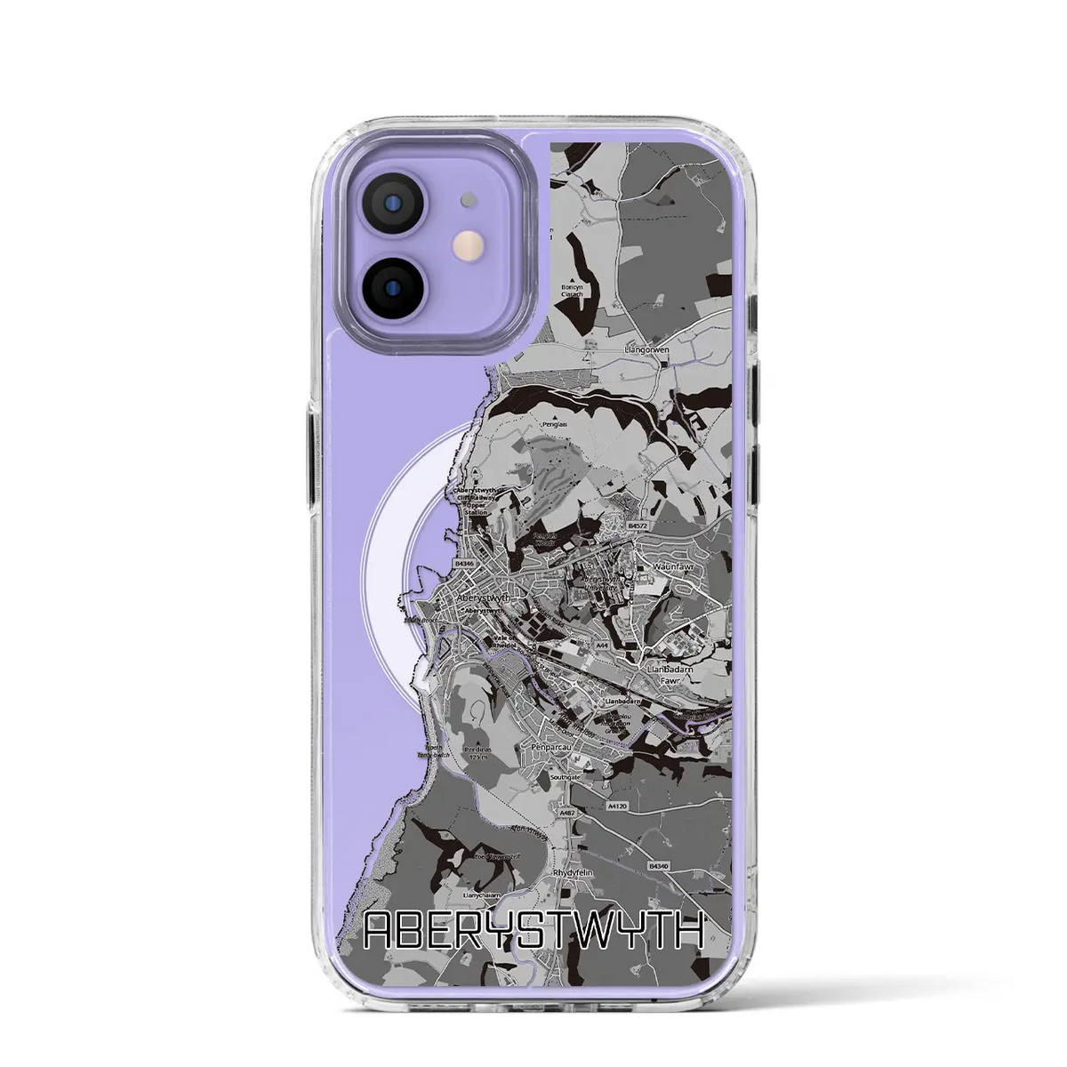 【アベリストウィス（イギリス）】地図柄iPhoneケース（MagSafeタイプ）