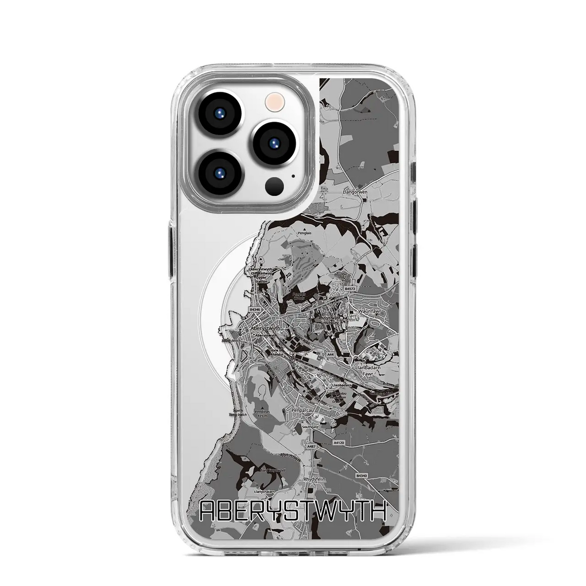 【アベリストウィス（イギリス）】地図柄iPhoneケース（MagSafeタイプ）