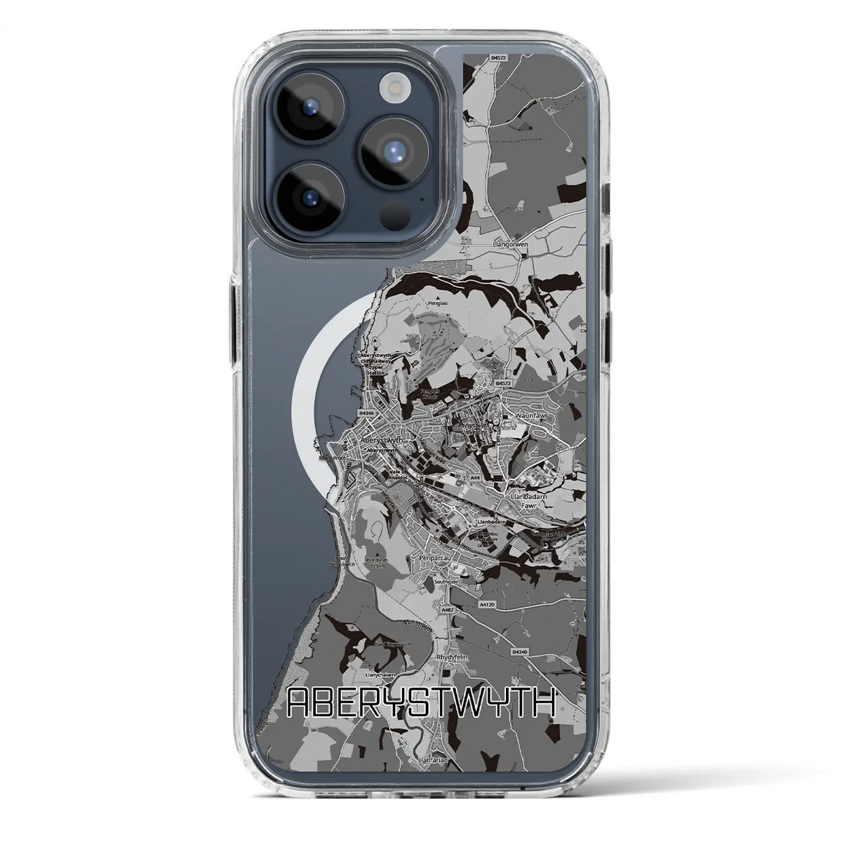 【アベリストウィス（イギリス）】地図柄iPhoneケース（MagSafeタイプ）