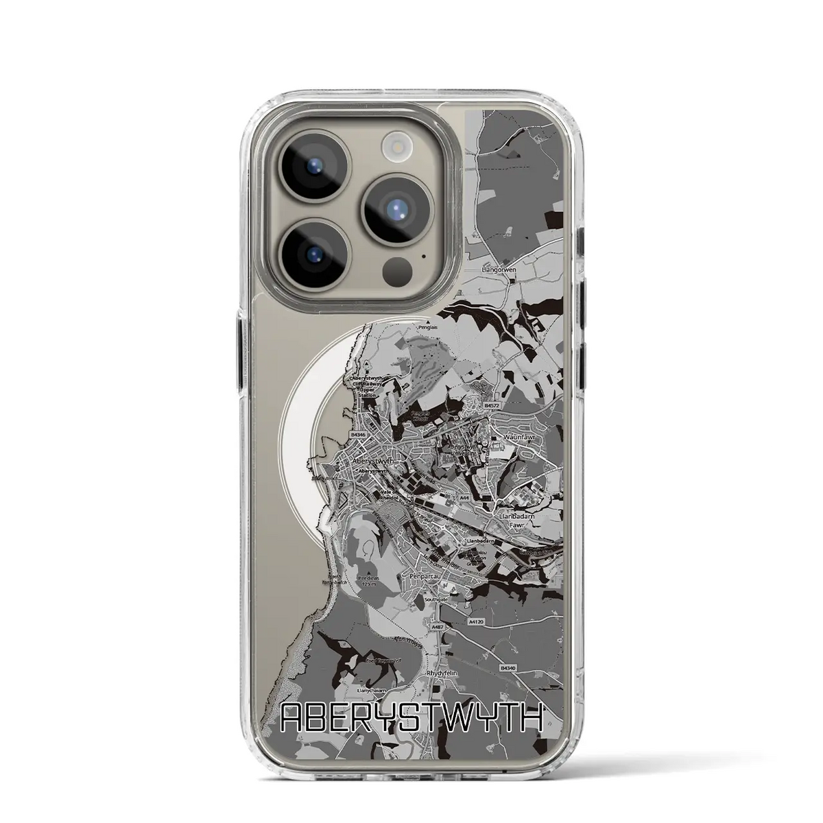 【アベリストウィス（イギリス）】地図柄iPhoneケース（MagSafeタイプ）