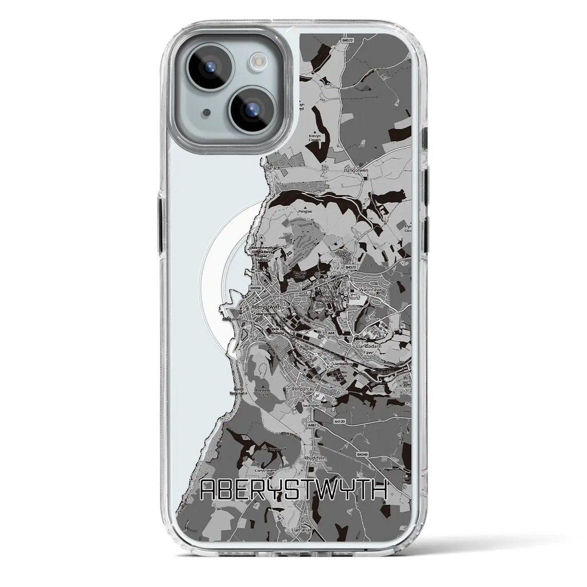【アベリストウィス（イギリス）】地図柄iPhoneケース（MagSafeタイプ）