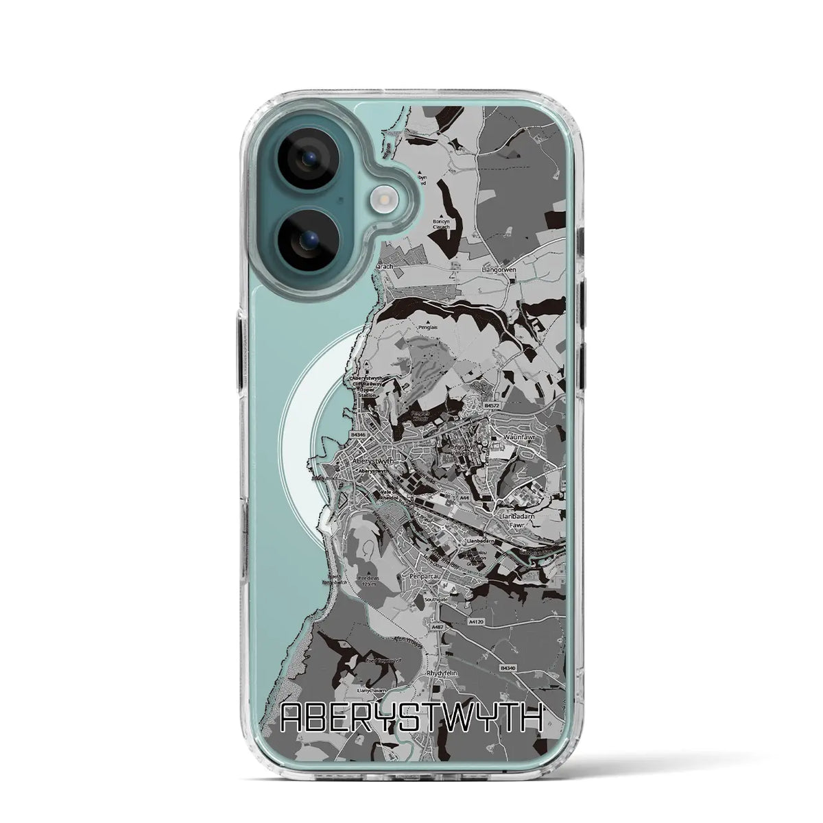 【アベリストウィス（イギリス）】地図柄iPhoneケース（MagSafeタイプ）
