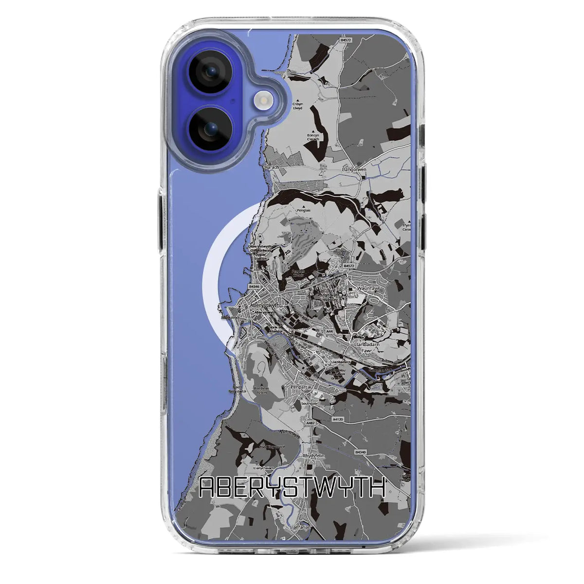 【アベリストウィス（イギリス）】地図柄iPhoneケース（MagSafeタイプ）