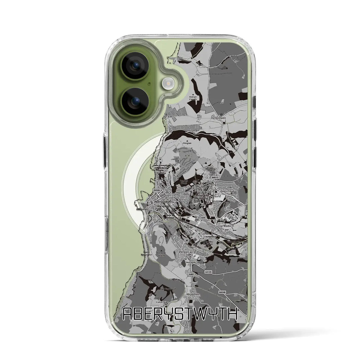 【アベリストウィス（イギリス）】地図柄iPhoneケース（MagSafeタイプ）