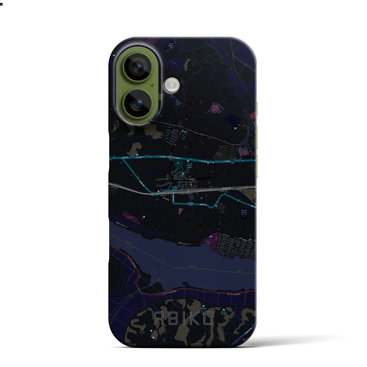 【我孫子（千葉県）】地図柄iPhoneケース（バックカバータイプ）