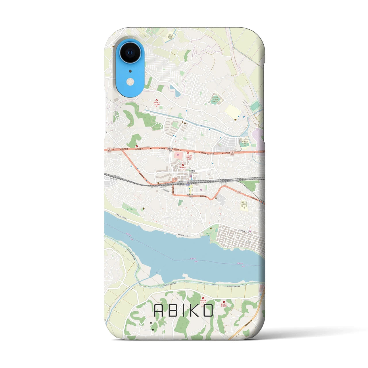 【我孫子（千葉県）】地図柄iPhoneケース（バックカバータイプ）