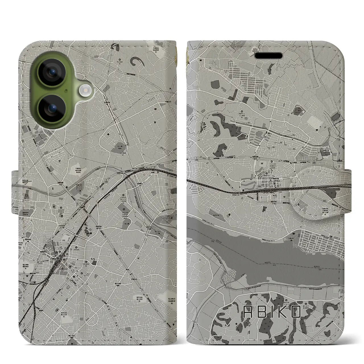 【我孫子（千葉県）】地図柄iPhoneケース（手帳タイプ）