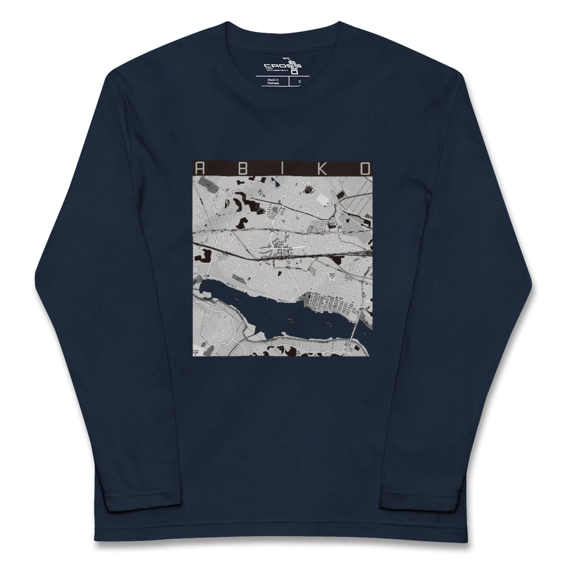 【我孫子（千葉県）】地図柄ロングスリーブTシャツ