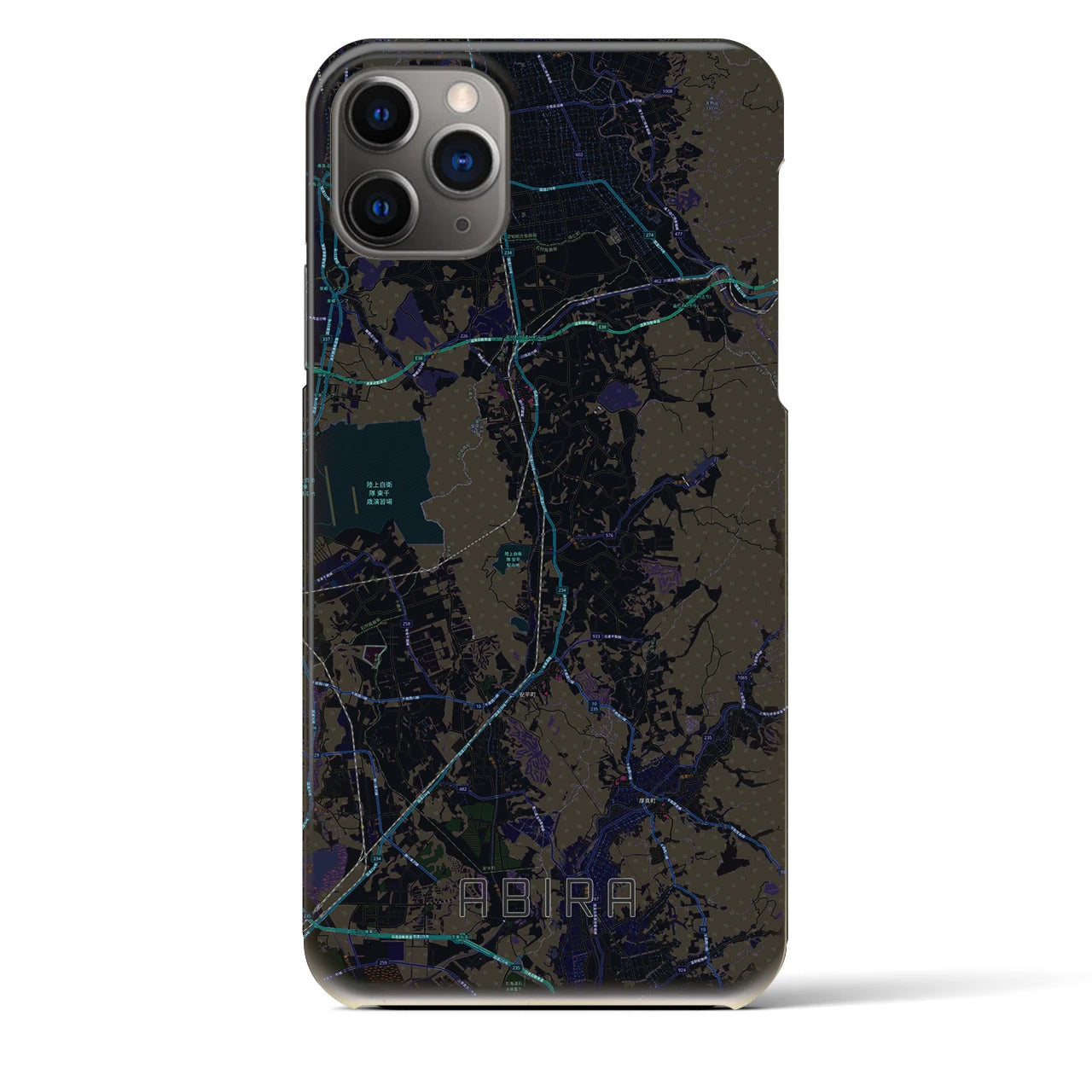 【安平（北海道）】地図柄iPhoneケース（バックカバータイプ）