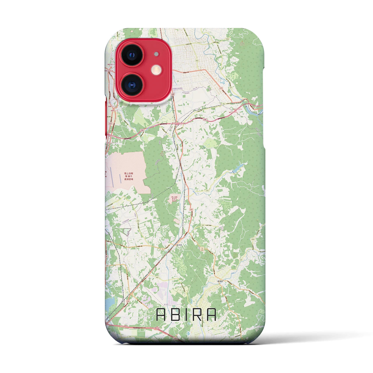 【安平（北海道）】地図柄iPhoneケース（バックカバータイプ）ナチュラル・iPhone 11 用