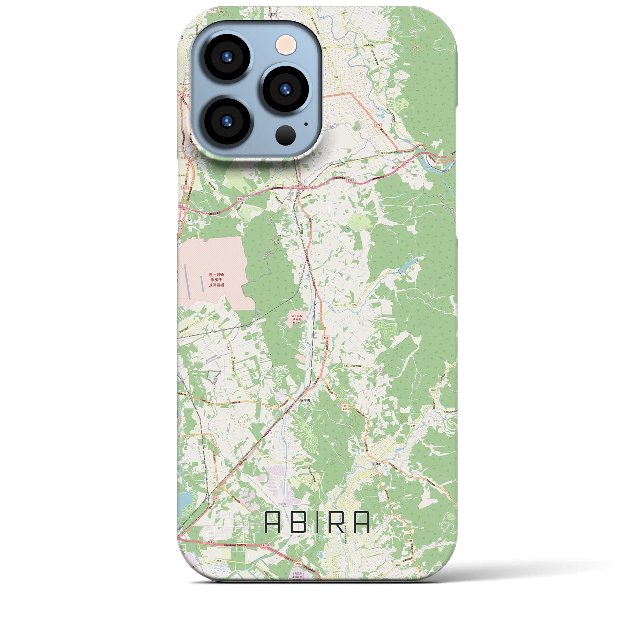 【安平（北海道）】地図柄iPhoneケース（バックカバータイプ）ナチュラル・iPhone 13 Pro Max 用