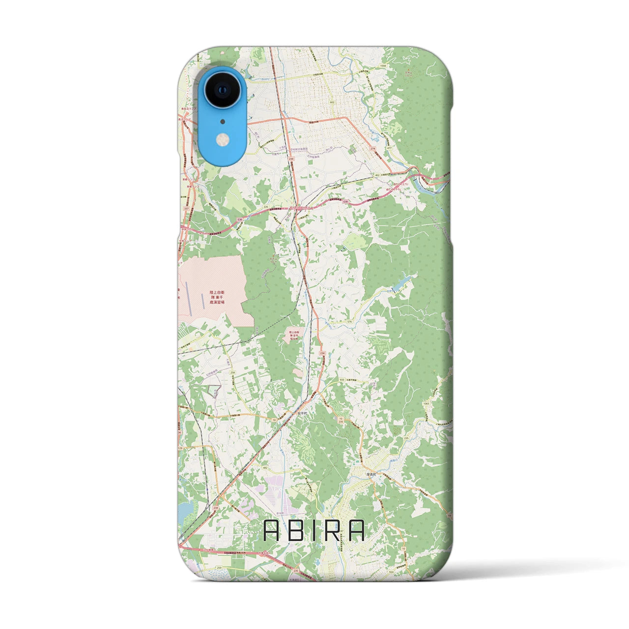 【安平（北海道）】地図柄iPhoneケース（バックカバータイプ）ナチュラル・iPhone XR 用