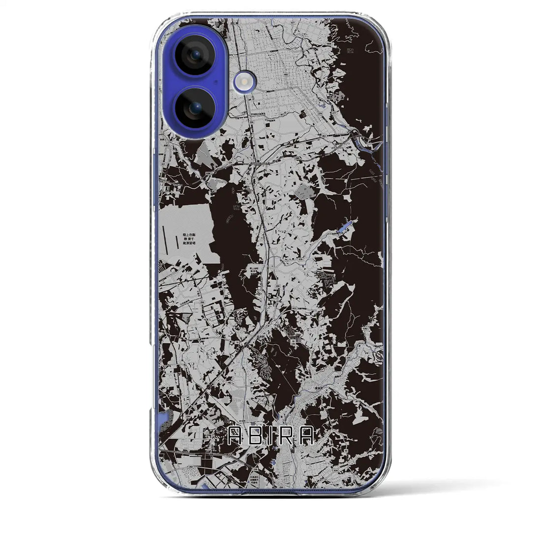 【安平(北海道)】地図柄iPhoneケース(クリアタイプ)モノトーン・iPhone 16 Pro Max 用