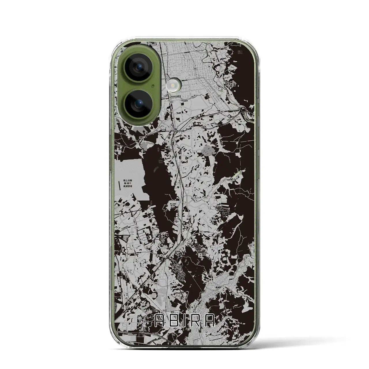 【安平（北海道）】地図柄iPhoneケース（クリアタイプ）モノトーン・iPhone 17 Pro Max 用