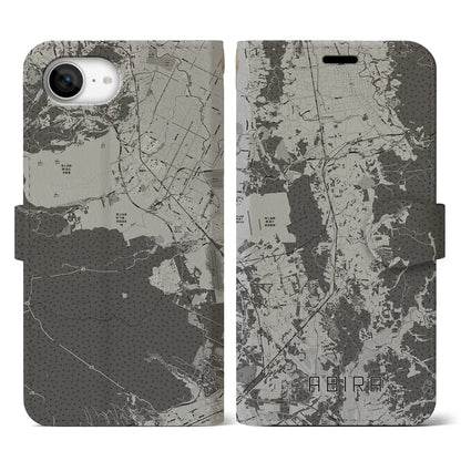 【安平（北海道）】地図柄iPhoneケース（手帳タイプ）