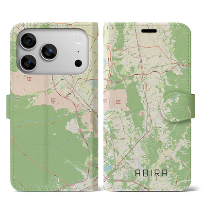 【安平（北海道）】地図柄iPhoneケース（手帳タイプ）